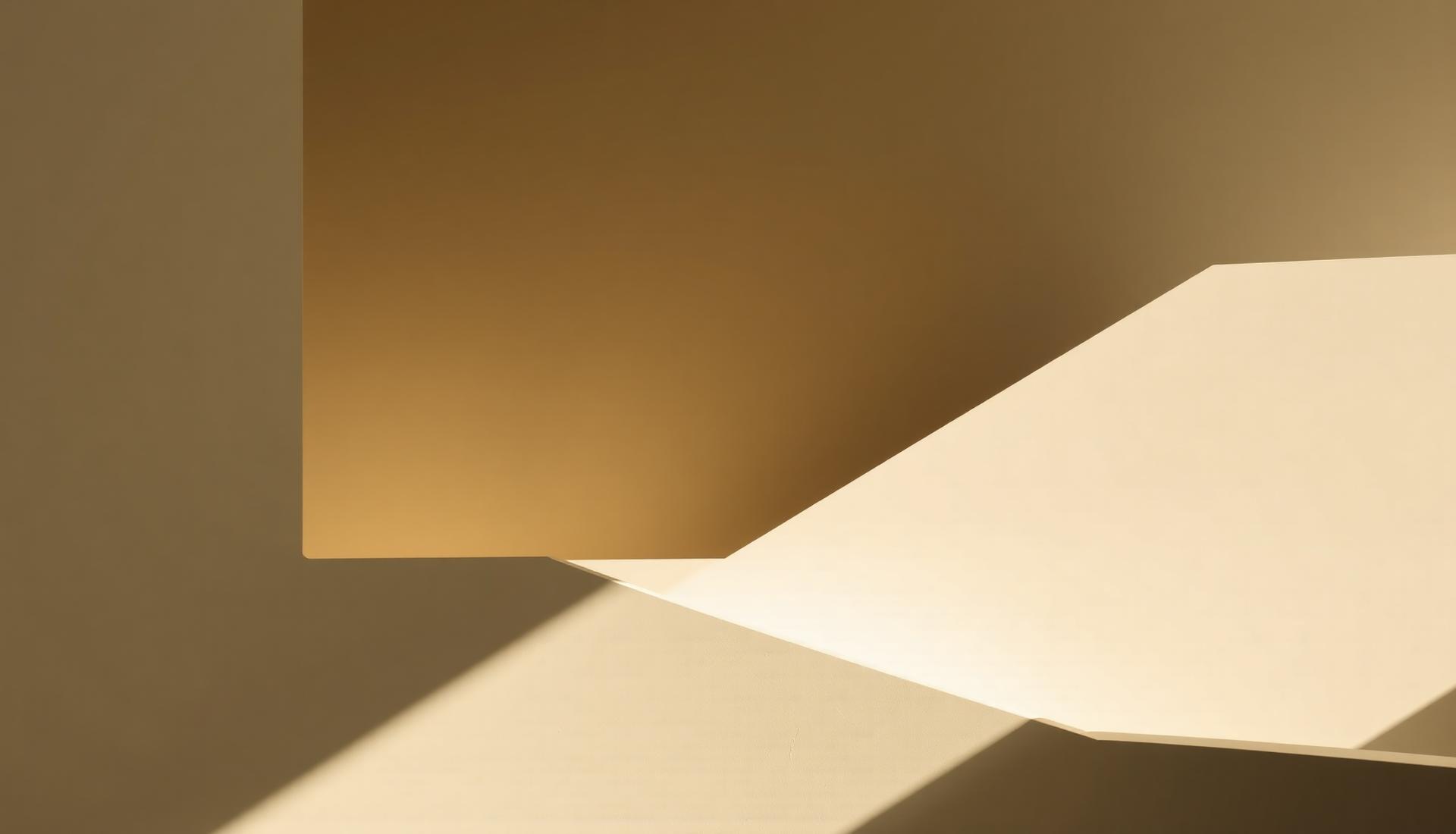 Composición abstracta de planos de luz y sombra sobre muros de concreto
